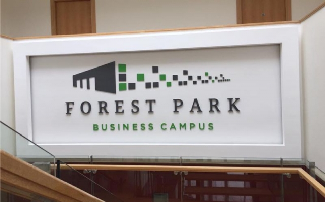19mm and 10mm Foamex Raised Logo - Forest Park Business Campus
