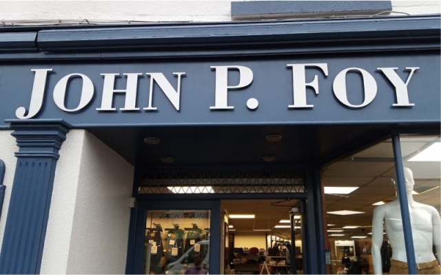 Raised Foamex Letters Shop Front - John P. Foy