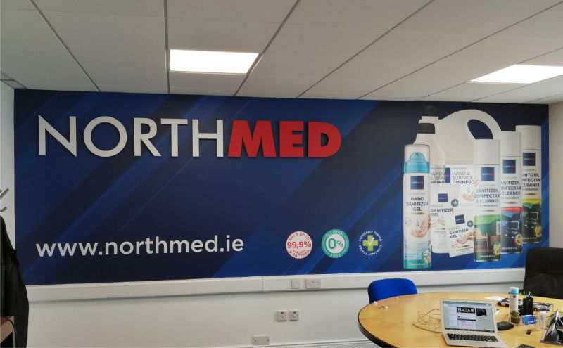 Printed Wall Graphics with Laser Cut Acrylic Letters - NorthMed